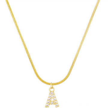 Collier pendentif en zircon à chaîne osseuse de 14 kgold Snake